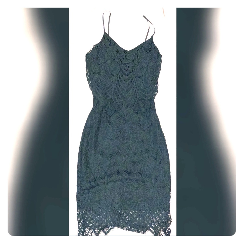 Dark Green Lace Dress
